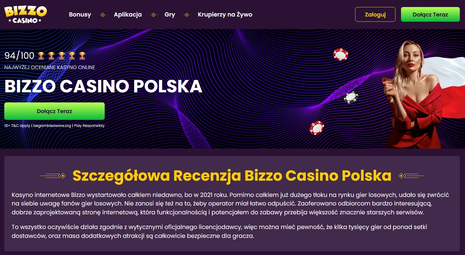 Bizzo Casino strona główna dla graczy z Polski